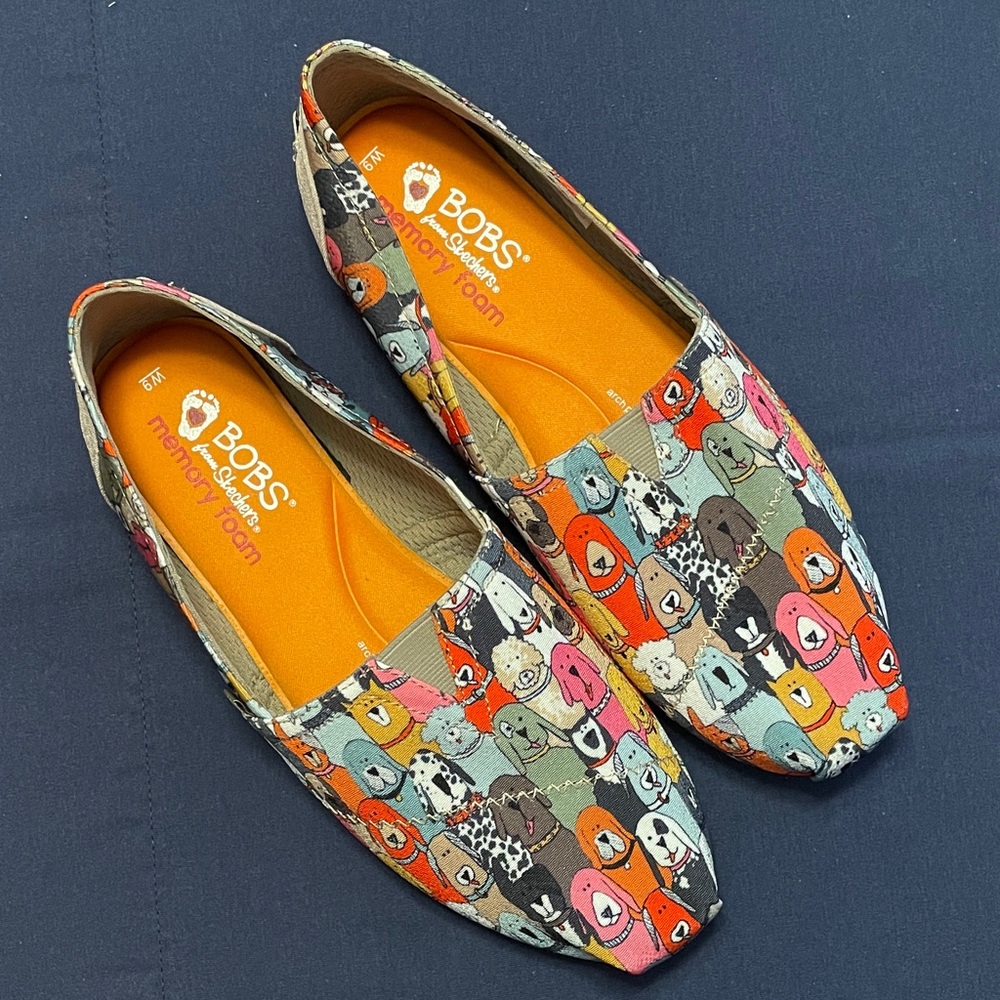 Bobs from Skechers Multicolor Dog Print Slipon Casual Shoes (Worn Once)